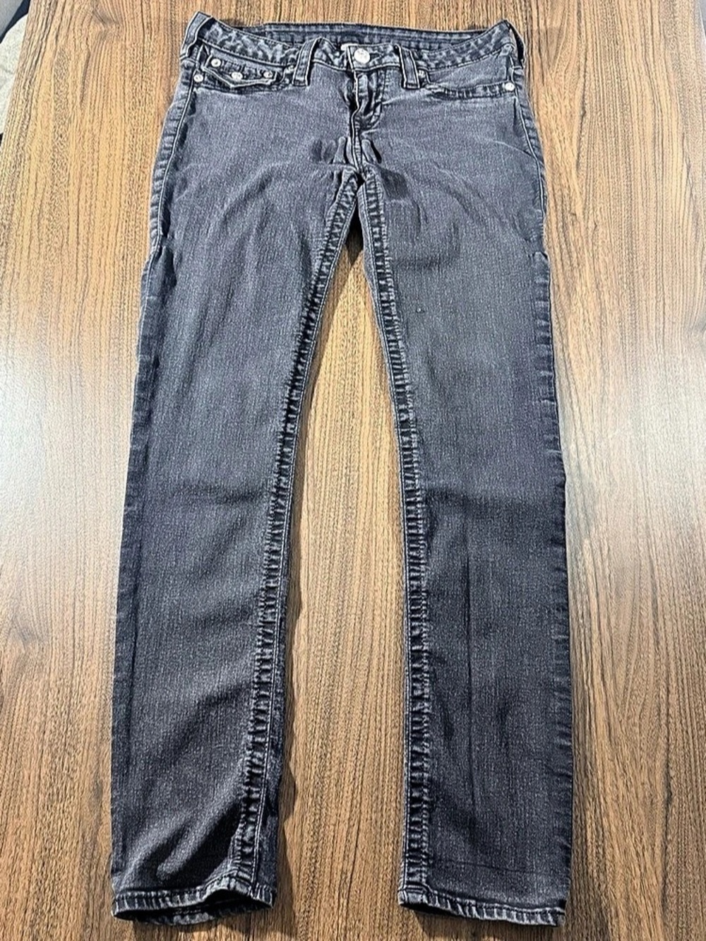True Religion Skinny Flap Skinny Jeans in Gray Waist 31